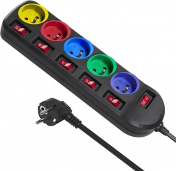 Forlængerledning 1,5 m, 5 stikdåser