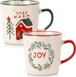 Sæt keramiske julekrus 350 ml, 2 stk.