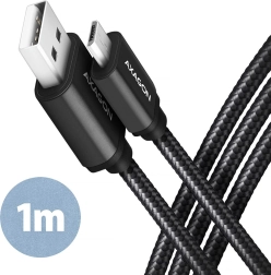 MicroUSB-kabel AXAGON BUMM-AM10AB 1 m 2,4 A