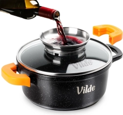 Granitgryde med glaslåg TERRUNA AROMA 16 cm, 1,2 l