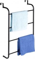 Metalsort håndklædeholder i sort til ophæng over dør