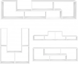 Moderne modulær geometrisk bogreol med 4 hylder ModernHome