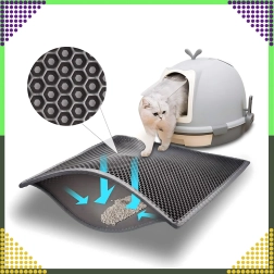 Sort dobbeltlags måtte til kattebakke XXL 60 × 45 cm