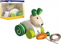 Træktrækanin i træ med gulerod til de første skridt