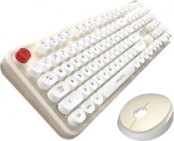 trådløst tastatur- og musesæt MOFII Sweet 2.4G hvid‑beige