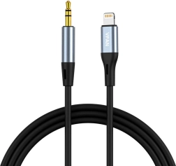 VFAN L05-kabel Lightning til mini jack 3,5 mm AUX, 1 m (grå)