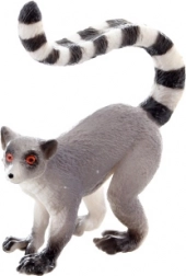 Plastfigur af lemur med stribet hale