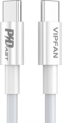 USB-C til USB-C Kabel Vipfan P02 1 m hvid