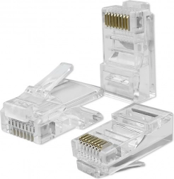 Modulære stik RJ45 CAT6 UTP, forgyldte kontakter, 100 stk