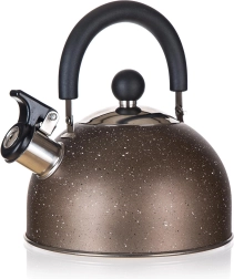 Rustfri stålkedel 1,7 l GRANITE Brown med fløjte