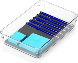 Plast opbevaringsorganisator GREY 24 × 16 × 4,5 cm