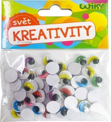 Bevægelige farverige øjne 12 mm