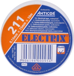 Solight elektrisk isoleringstape, hvid, 15 mm x 0,13 mm x 10 m
