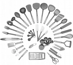 Ag949a sæt køkkenredskaber 40 stk grå