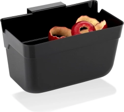 Hængende bioaffaldsspand til låger, sort, 2,5 l (22,5 × 15 × 13,5 cm)