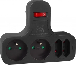 Firedobbelt stikdåse med afbryder Maclean Energy