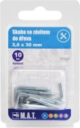 Skruering til træ 30 × 2,6 mm, galvaniseret, 10 stk.