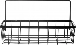 Hængende køkkenhylde til reling, metal sort RADKA 30 × 10,5 × 17 cm