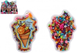 Sæt med farverige plastikperler til skabelse