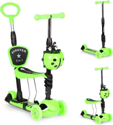 Børnetricykel med lysende hjul 3i1 - grøn ECOTOYS