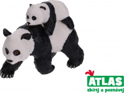 figur af panda med unge 8 cm