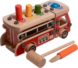 Træbrandbil konstruktionssæt med hammer LUCY & LEO