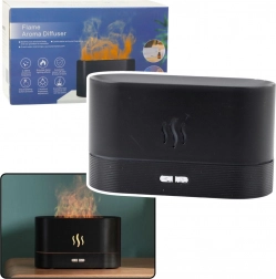 Ultralyds-luftfugter med flammeeffekt, sort, 180 ml