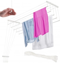 Loftmonteret tørrestativ til vasketøj 180 cm, 5 stænger