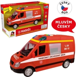 Brandvæsenets varevogn med friktionsmotor, lyd og lys