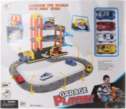 To-etagers plastgarage med legebiler