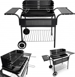 Havegrill med metalhylder og justerbar rist fra MultiGarden