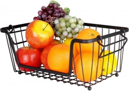 Metalkurv til frugt og grønt, sort