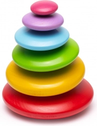 Balancerende farvede træsten