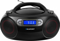 Bærbar boombox med FM, CD/MP3, USB, AUX, ur og alarm