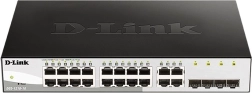 Gigabit-switch D-Link DGS-1210-16 med 16 GE-porte og 4 SFP