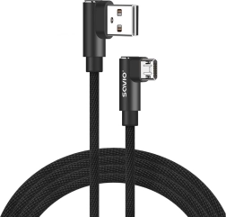 Dobbeltsidet USB A – Micro USB-kabel 2 m med 90° vinkel SAVIO