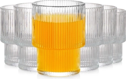 Drikkeglas 190 ml, rillet glas, 6 stk.