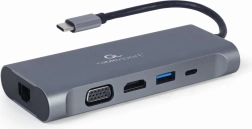 USB-C adapter USB-C hub PD GbE VGA HDMI 3xUSB 3.1 lydkort