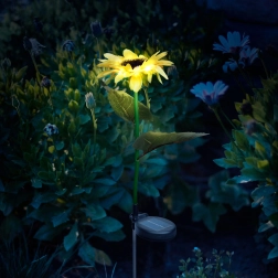 Solar LED-solcellelampe i form af en solsikke, 75 cm