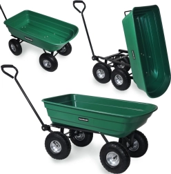 Have-transportvogn med tipkar, 100 l / 300 kg, grøn