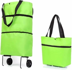 Ag392 sammenklappelig taske på hjul grøn