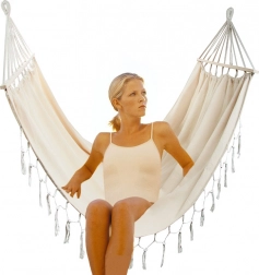 Have-boho hængekøje til to personer 200 × 150 cm med frynser