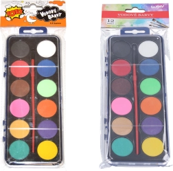 Akvarelfarver 12 farver med pensel