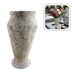 Kirkegårdsvase i cement med granitlignende udseende, 28 cm