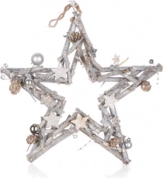 Hængende julestjerne 35 cm, natur