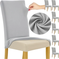 Ruhhy elastiske stoleovertræk lysegrå 65 × 40 × 35 cm (6 stk.)
