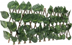 Udtrækkeligt gitter med kunstige blade til altan og terrasse 290 × 60 cm