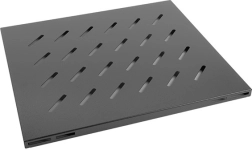 Fast hylde til 19" rack, sort 1U 465x500 mm