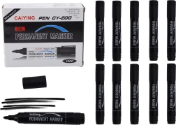 Sæt med vandafvisende permanente tuscher, sort, 10 stk.