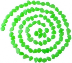 Selvlysende dekorative sten til have og akvarium – 100 stk. – Grøn